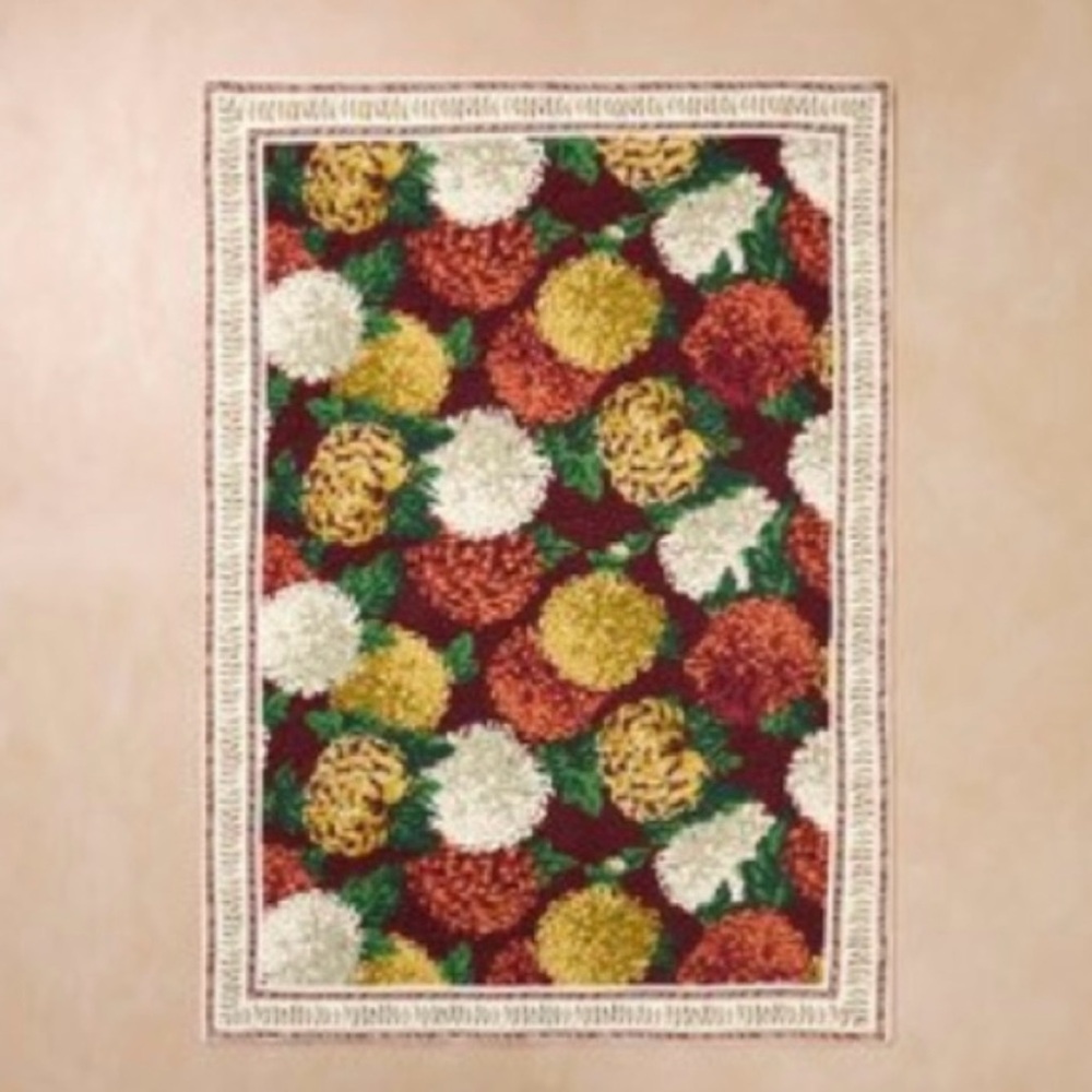 NWT John Derian for Target Fall Mums Throw Blanket Quilt